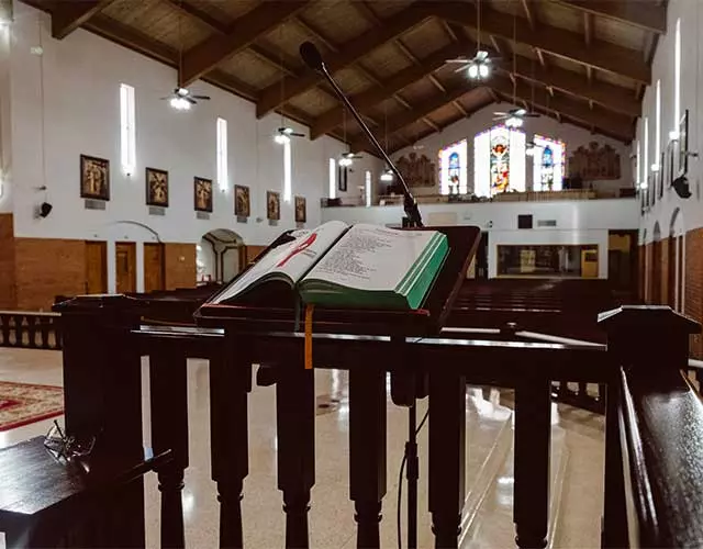 A view from the lectern.